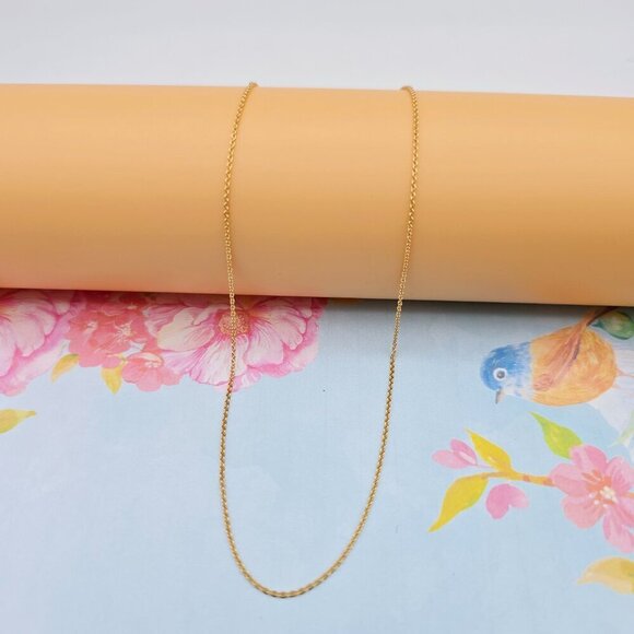 "Elegant Rose Gold Cable Chain Necklace, 24 Inch, Gold Plated Brass, XPNL0100 - Picture 1 of 12